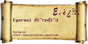 Egeresi Árpád névjegykártya