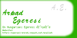 arpad egeresi business card